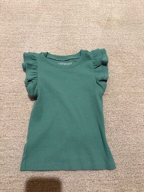 Crewcuts Teal Ruffle Sleeve Tank Top